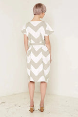 Venus Dress (White and Beige)
