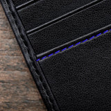Coin Wallet in Black with Cobalt Blue