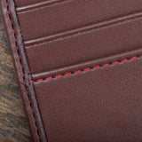Coin Wallet in Chestnut Brown with Red