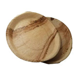 Dtocs Disposable Charcuterie Board - 13 Inch Round (10-25 Pcs) | USDA Certified Bio-based Palm Leaf Compostable Bamboo Platter Look Serving Tray