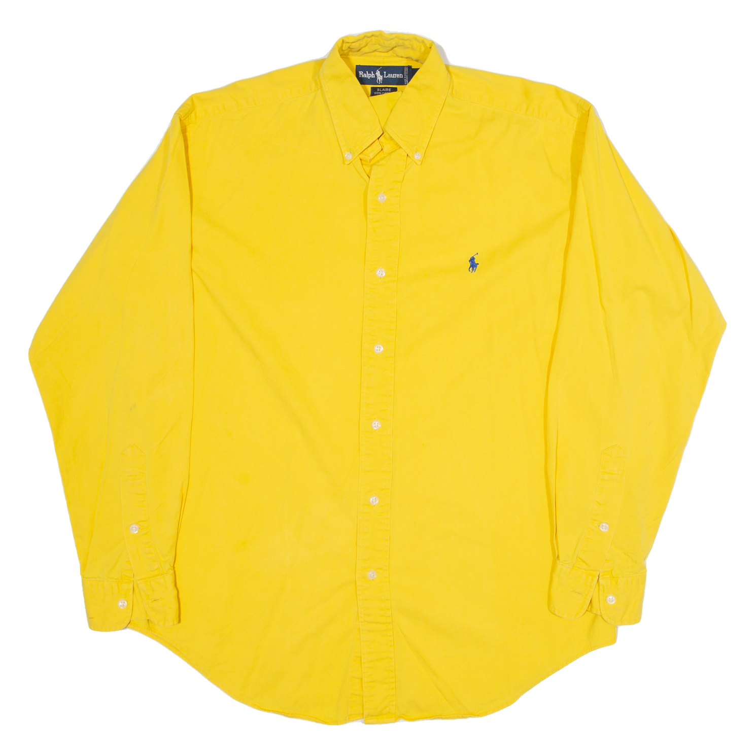 RALPH LAUREN Blaire Plain Shirt Yellow Long Sleeve Mens S – Cerqular