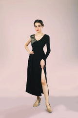 Black Embroidered Aurelie Gown