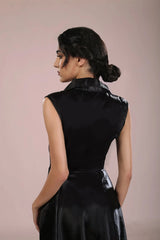 Auroette Satin Midi Skater Dress