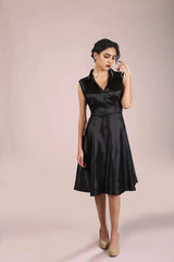 Auroette Satin Midi Skater Dress