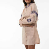 Tara Hand Embroidered Hemp Mini Dress