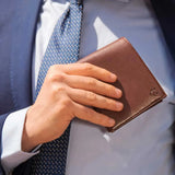 Bifold Wallet in Chestnut Brown & Blue