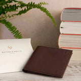 Bifold Wallet in Chestnut Brown & Red