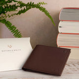 Coin Wallet in Chestnut Brown with Blue