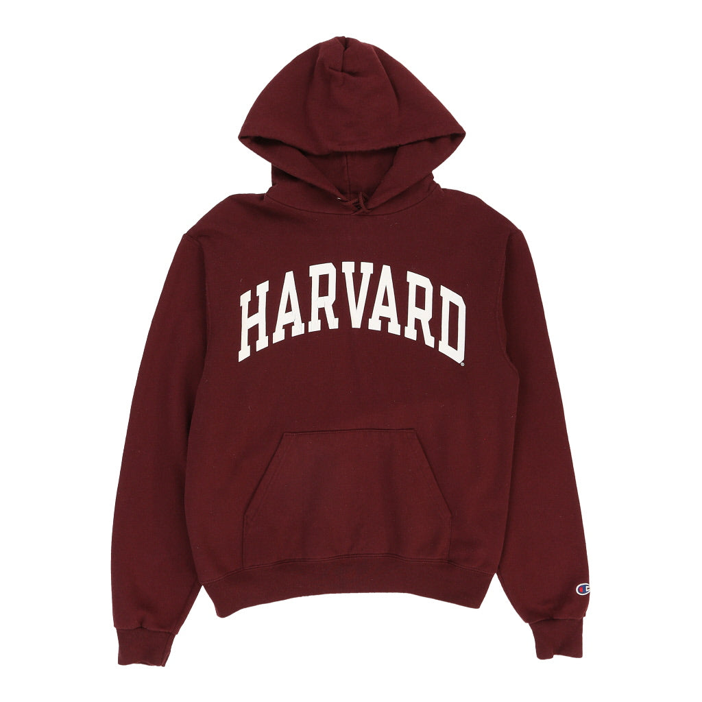 Harvard Champion College Hoodie Small Burgundy Cotton Blend