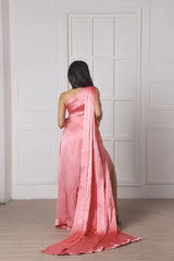 One Shoulder Satin Gown