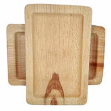 Dtocs Bamboo Look Palm Leaf Plate Platter Tray - Rectangle - 7x11 Inch (Pack 50) | USDA Certified Biobased, Compostable Disposable Party Plates