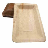 Dtocs Compostable Palm Leaf Plate - 5x8 Inch Rectangle | Bamboo Look Compostable Eco-friendly Disposable Snack, Cheese, Mini-meal Party Plate