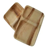 Dtocs Compartment Plate - Palm Leaf Plate 9x6 Inch (Pack 50) | Bamboo Plate like Portion Plate - USDA Certified Biobased Lunch Plates