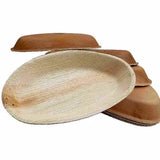 Dtocs Compostable Palm Leaf Plates 10x6 Inch (Pack 50) | USDA Certified Biobased Compostable Bamboo Plates Like Designer Disposable Wedding Plates