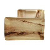 Dtocs Disposable Charcuterie Board - 14x10 Inch Rectangle Tray (10-25 Pcs) | USDA Certified Bio-based Palm Leaf Compostable Bamboo Platter Look Serving Tray