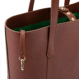 Maddox Tote Bag in Rust & Emerald