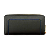 Wilton Zipped Purse Wallet in Black & Cobalt Blue