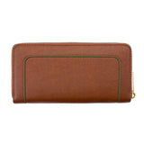 Wilton Zipped Purse Wallet in Rust & Emerald
