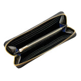 Wilton Zipped Purse Wallet in Black & Cobalt Blue