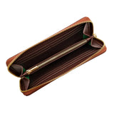 Wilton Zipped Purse Wallet in Rust & Emerald