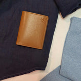 Card Wallet with Notes Pocket in Tan