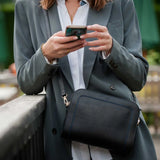 The Wilton Crossbody Bag in Black & Cobalt Blue