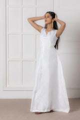 Sequin Uppada Embroidered Silk Casablanca Gown