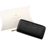 Wilton Zipped Purse Wallet in Black & Cobalt Blue