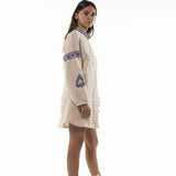 Tara Hand Embroidered Hemp Mini Dress