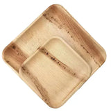 Dtocs Bamboo Look Compostable Palm Leaf Plate Dinnerware Square Combo (50 Pcs) | 10 Inch Dinner Plates (25) & 7 Inch Dessert Plates (25)