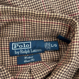 Whitfield Classic Fit Polo By Ralph Lauren Checked Shirt - Large Brown Cotton