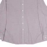 TOMMY HILFIGER Mens Red & White Slim Fit Shirt L Cotton Classic Button Collar