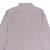 TOMMY HILFIGER Mens Red & White Slim Fit Shirt L Cotton Classic Button Collar