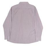 TOMMY HILFIGER Mens Red & White Slim Fit Shirt L Cotton Classic Button Collar