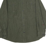GRIZZLY BEAR Mens Green Cotton Shirt L Button Pocket Casual Style