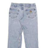 CARHARTT Mens Relaxed Blue Denim Jeans W33 L30 Classic Cotton Zip Casual