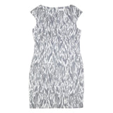 CALVIN KLEIN Womens Grey & White Animal Print Sheath Polyester Blend Sleeveless