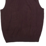 DOCKERS Mens Maroon & Grey Argyle Pattern Pullover V-Neck Acrylic Jumper M