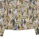 CREATION MADEMOISELLE Womens Multicolour Geometric Jacket UK 12 Woven Button Up