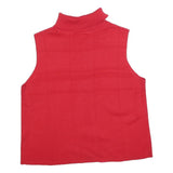CHRISTOPHER & BANKS Womens Red Plain Sleeveless Roll Neck Basic Knit L