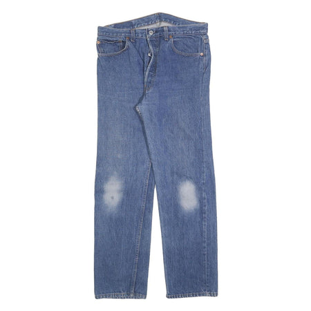 LEVI'S 501 Mens Jeans Blue Regular Straight Denim Medium W33 L30 Classic Button