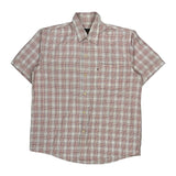 Wrangler Checked Short Sleeve Shirt - Medium Red Cotton