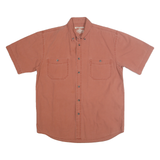 WIND RIVER Mens Rust Orange Cotton Short Sleeve Shirt M Casual Button Pocket