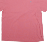 POLO RALPH LAUREN Mens Pink V-Neck Cotton Blend T-Shirt M Short Sleeve Classic