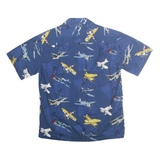 PACIFIC LEGEND Mens Blue Aircraft Print Shirt M Cotton Casual Summer
