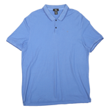 CALVIN KLEIN Mens Blue Short Sleeve Logo XL Cotton Blend Polo Shirt