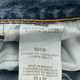 501 Levis Jeans - 32W 31L Blue Cotton