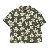 Caribbean Joe Floral Hawaiian Shirt - XL Green Viscose