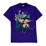 Single Stitch Hanes Graphic T-Shirt - Small Purple Cotton