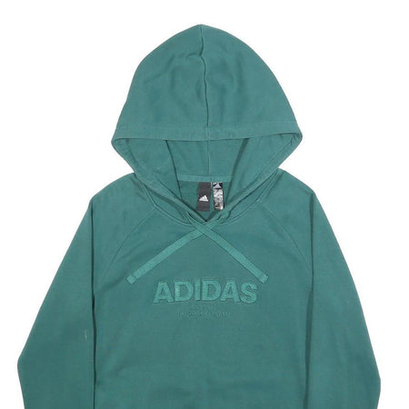 ADIDAS Womens Green Pullover Hoodie XS Cotton Blend Casual Sweatshirt